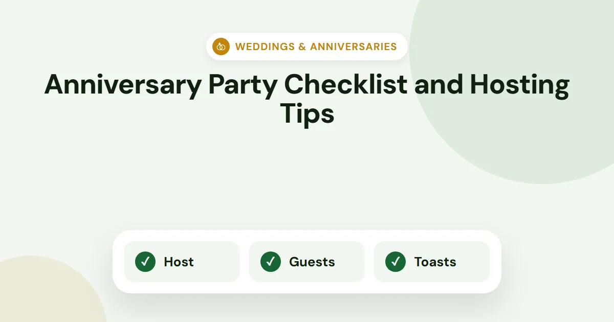 Anniversary Party Checklist and Hosting Tips