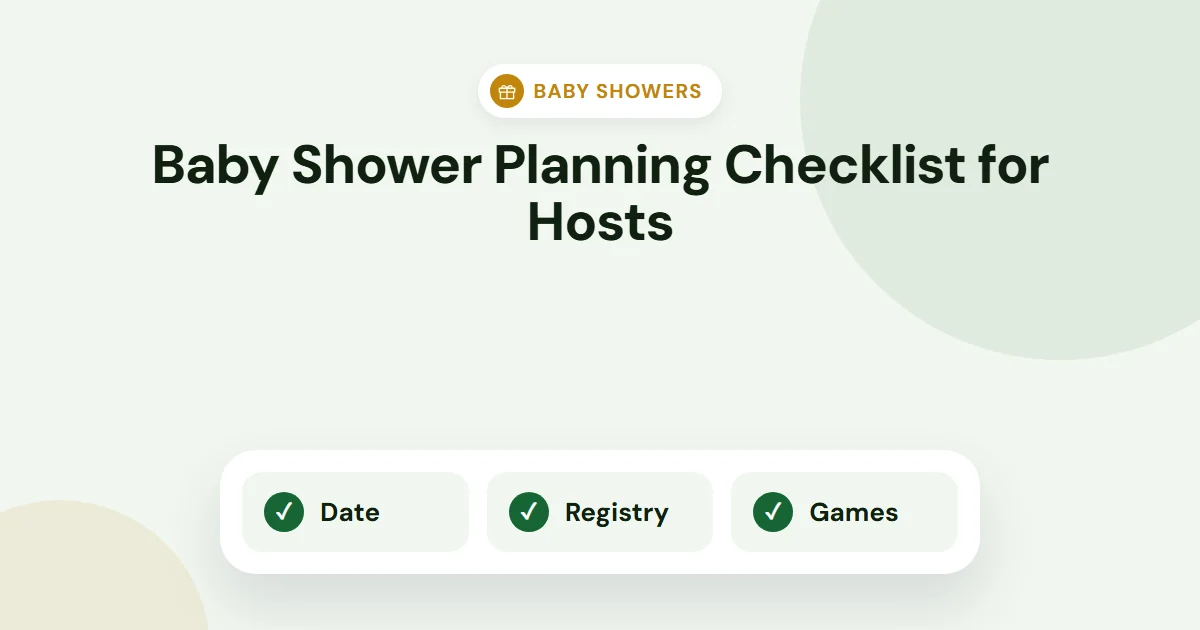 Baby Shower Planning Checklist for Hosts